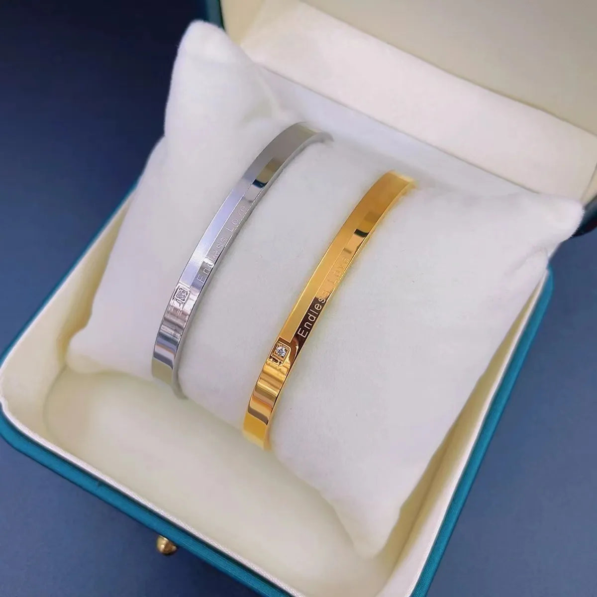 Simple Style Solid Color Titanium Steel Plating Gold Plated Bangle