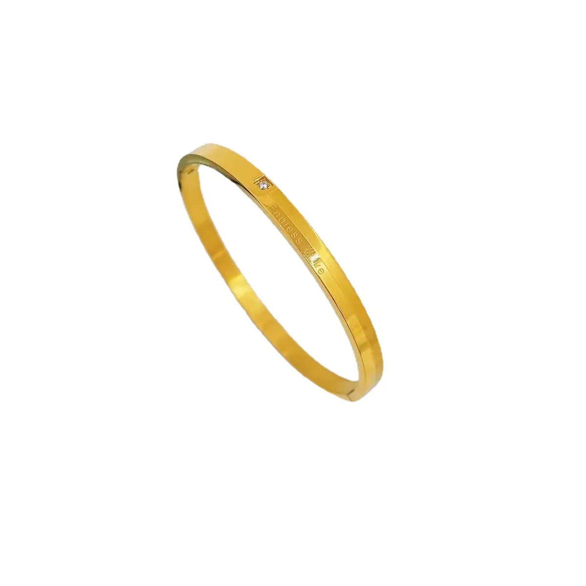 Simple Style Solid Color Titanium Steel Plating Gold Plated Bangle