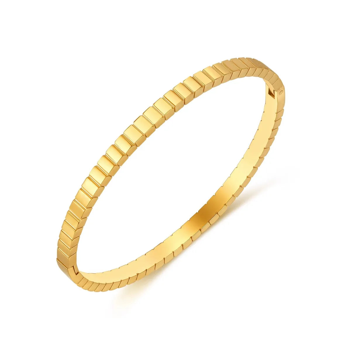 Simple Style Solid Color Titanium Steel Plating Gold Plated Bangle