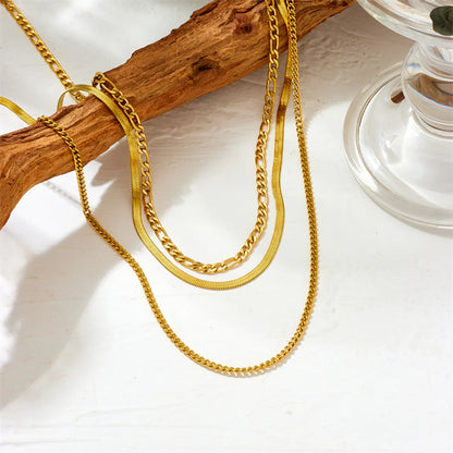 Simple Style Solid Color Titanium Steel Plating Gold Plated Pendant Necklace