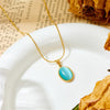 Titanium Steel 18K Gold Plated Simple Style Plating Solid Color Acrylic Pendant Necklace