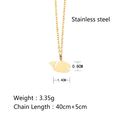 304 Stainless Steel Simple Style Plating Solid Color Pendant Necklace