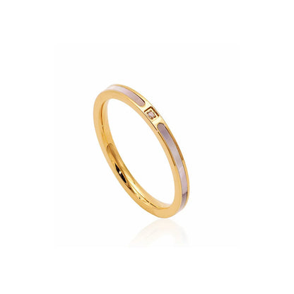 Simple Style Solid Color Titanium Steel Plating Gold Plated Rings