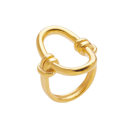 Simple Style Solid Color Titanium Steel Plating Gold Plated Rings