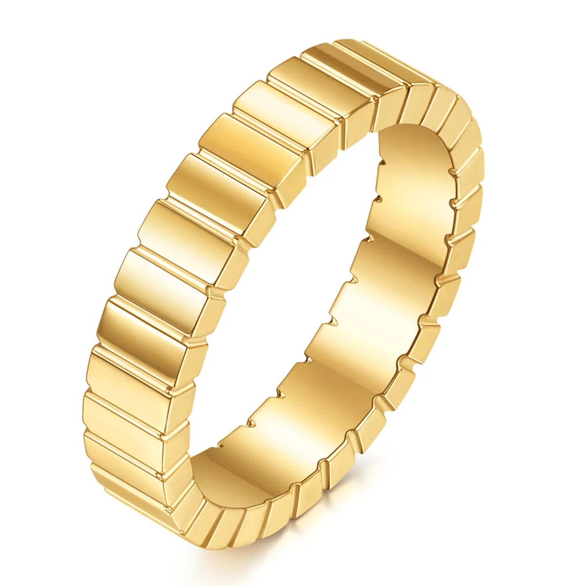 Simple Style Solid Color Titanium Steel Plating Gold Plated Rings