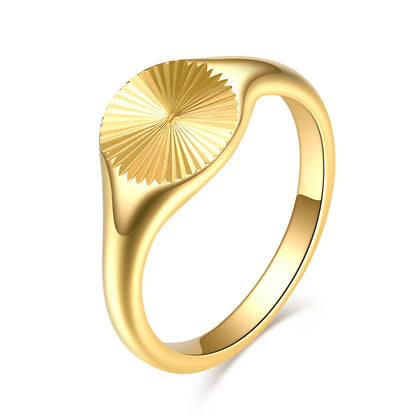 Simple Style Solid Color Titanium Steel Plating Gold Plated Rings