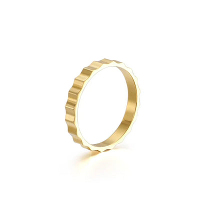 Wholesale Jewelry Simple Style Solid Color Titanium Steel 18K Gold Plated Plating Rings