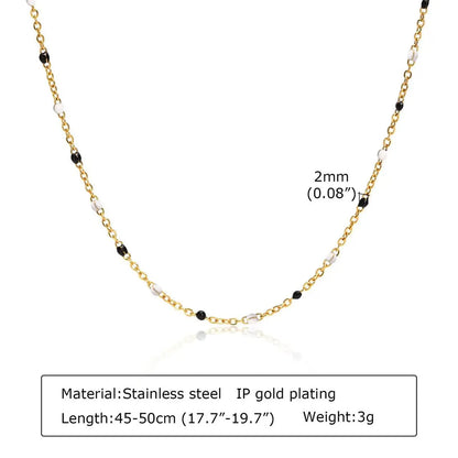 Simple Style Solid Color Titanium Steel Plating Inlay Zircon 18k Gold Plated Necklace