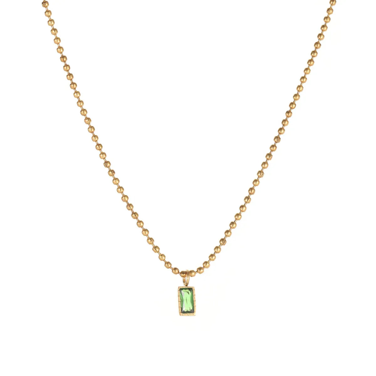 Simple Style Solid Color Titanium Steel Plating Inlay Zircon Gold Plated Pendant Necklace