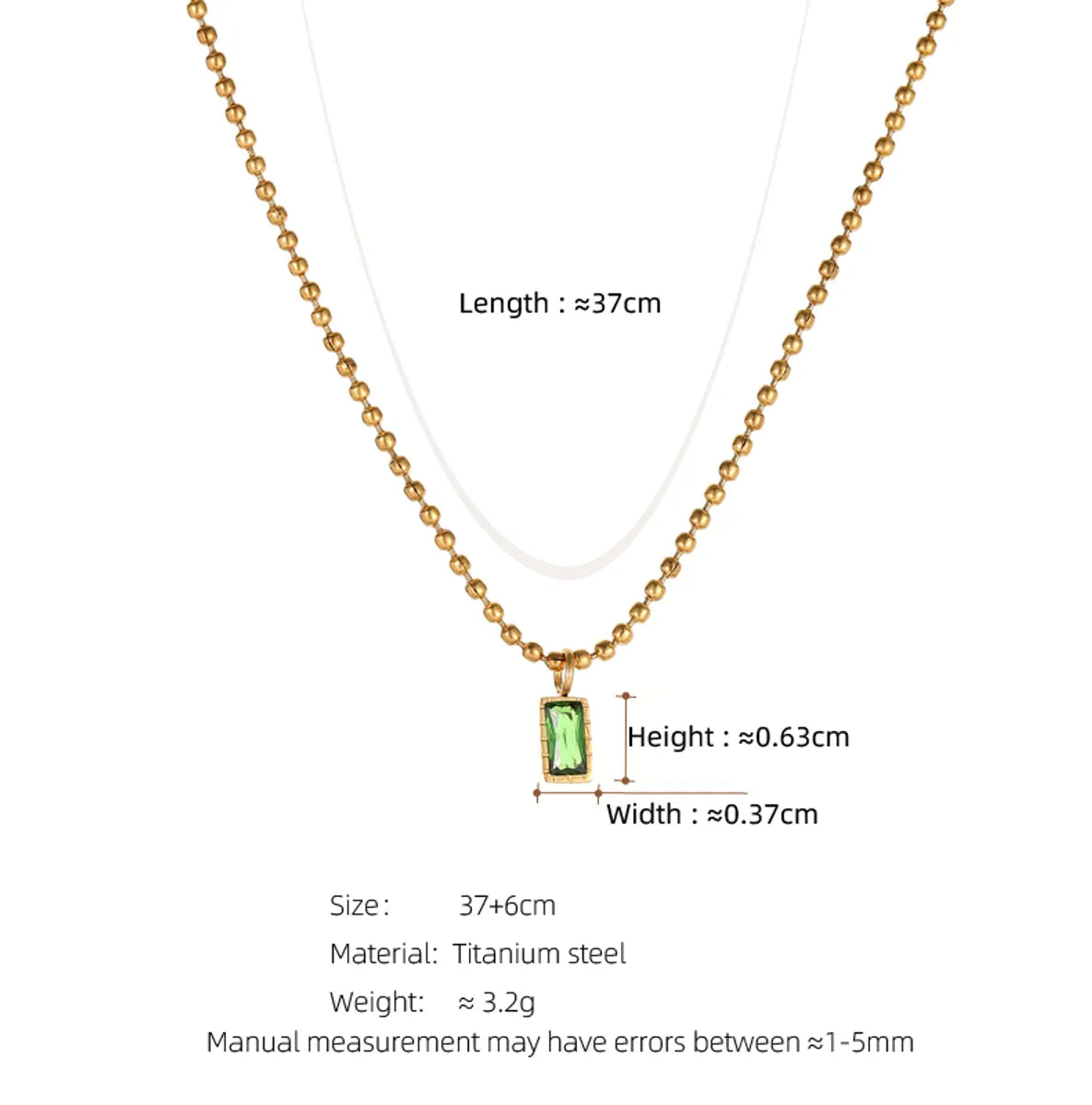 Simple Style Solid Color Titanium Steel Plating Inlay Zircon Gold Plated Pendant Necklace