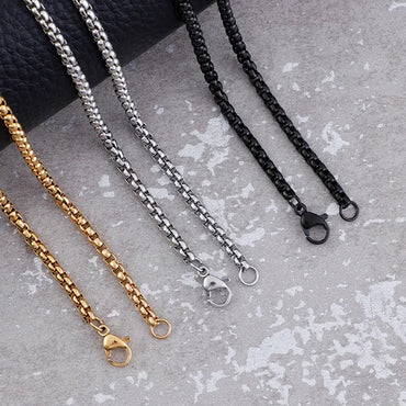 Simple Style Solid Color Titanium Steel Plating Necklace