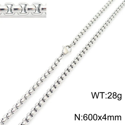 Simple Style Solid Color Titanium Steel Plating Necklace