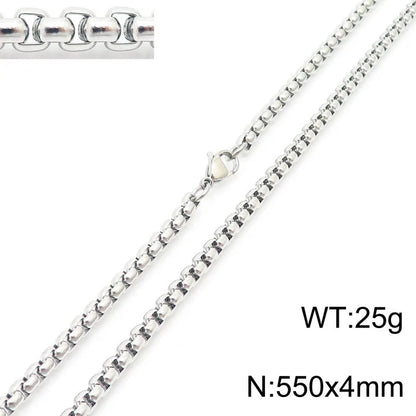 Simple Style Solid Color Titanium Steel Plating Necklace