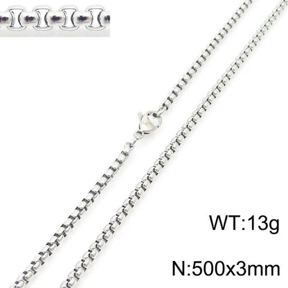 Simple Style Solid Color Titanium Steel Plating Necklace