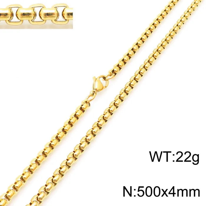 Simple Style Solid Color Titanium Steel Plating Necklace