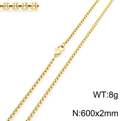 Simple Style Solid Color Titanium Steel Plating Necklace