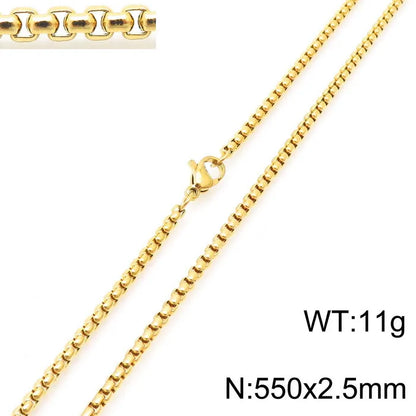 Simple Style Solid Color Titanium Steel Plating Necklace