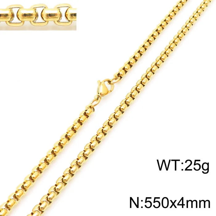 Simple Style Solid Color Titanium Steel Plating Necklace