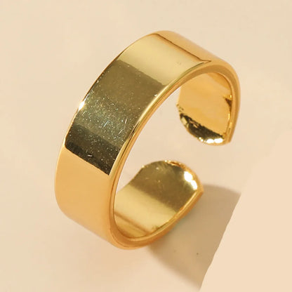 Simple Style Solid Color Titanium Steel Plating Open Ring 1 Piece