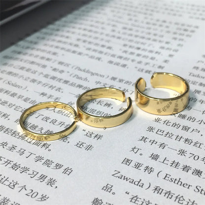 Simple Style Solid Color Titanium Steel Plating Open Ring 1 Piece