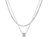 Simple Style Solid Color Titanium Steel Polishing Layered Necklaces