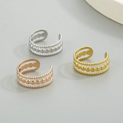 Wholesale Jewelry Simple Style Solid Color Titanium Steel 18K Gold Plated Polishing Open Rings