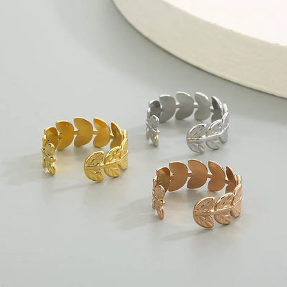 Wholesale Jewelry Simple Style Solid Color Titanium Steel 18K Gold Plated Polishing Open Rings