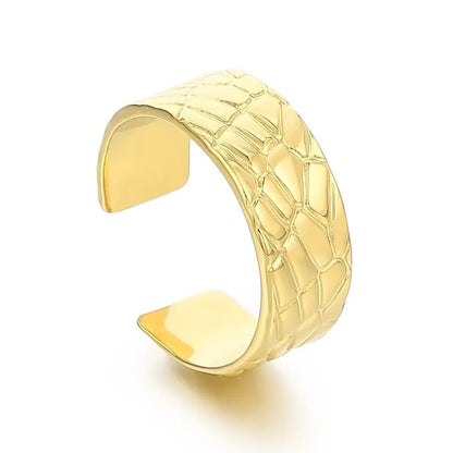 Wholesale Jewelry Simple Style Solid Color Titanium Steel 18K Gold Plated Polishing Open Rings