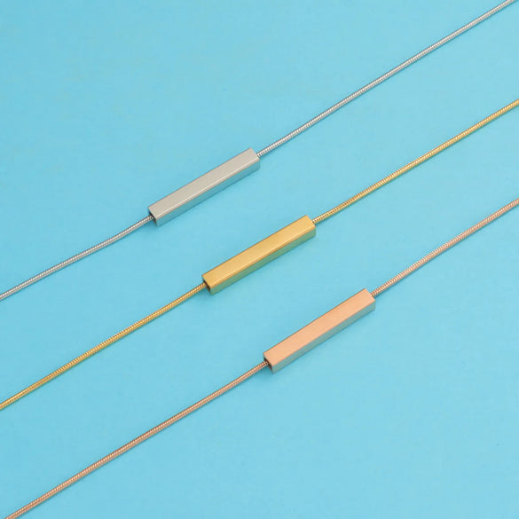 Simple Style Solid Color Titanium Steel Polishing Plating 18k Gold Plated Rose Gold Plated Necklace