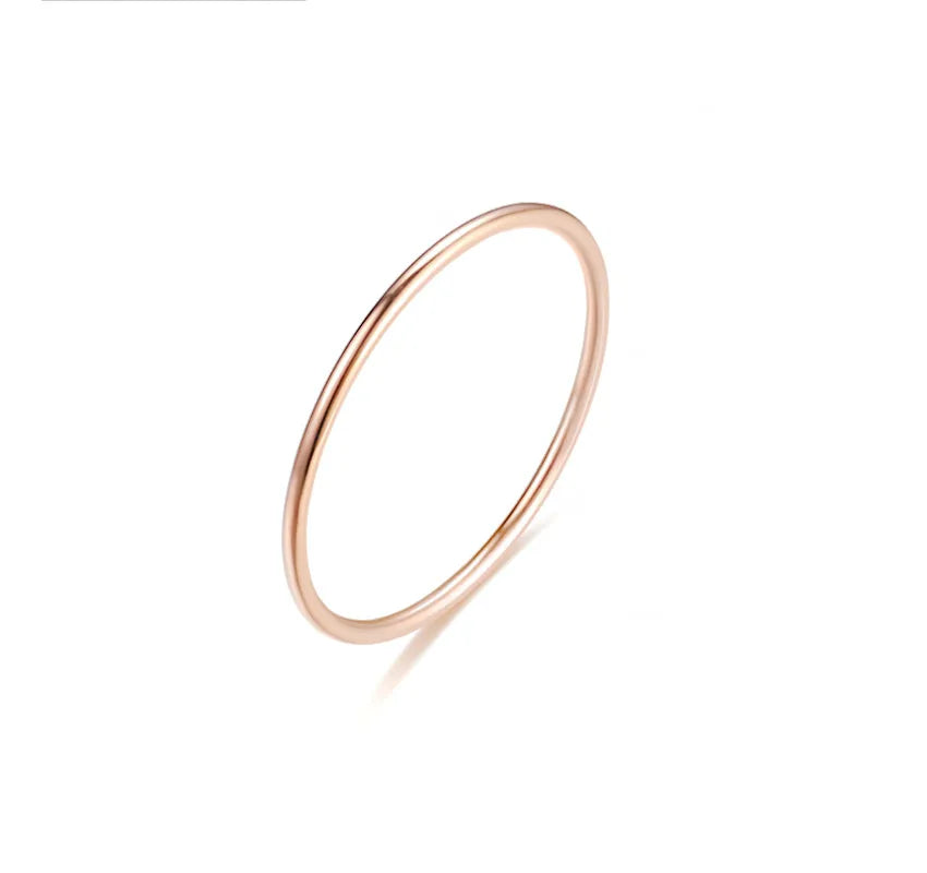 Wholesale Jewelry Simple Style Solid Color Titanium Steel 18K Gold Plated Polishing Plating Rings