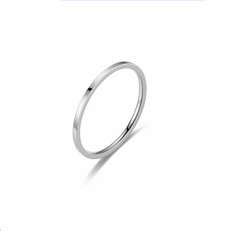 Wholesale Jewelry Simple Style Solid Color Titanium Steel 18K Gold Plated Polishing Rings