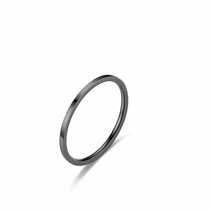 Wholesale Jewelry Simple Style Solid Color Titanium Steel 18K Gold Plated Polishing Rings