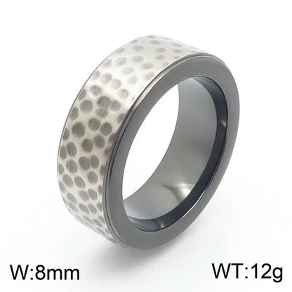 Simple Style Solid Color Titanium Steel Stoving Varnish Men'S Rings