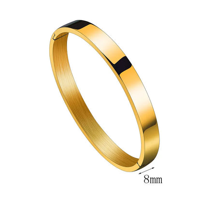 Simple Style Solid Color Titanium Steel Unisex Bangle