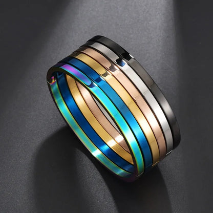 Simple Style Solid Color Titanium Steel Unisex Bangle