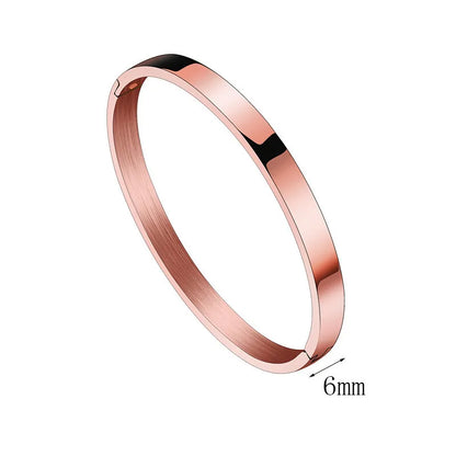 Simple Style Solid Color Titanium Steel Unisex Bangle