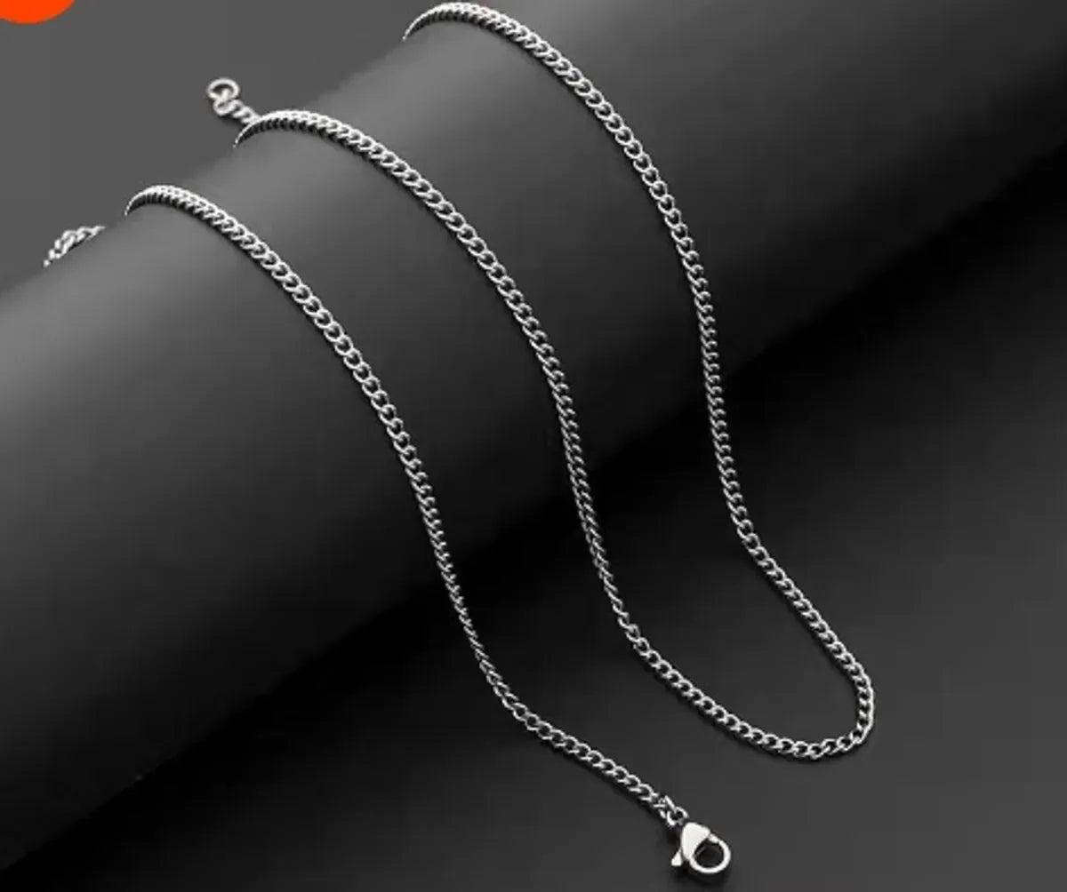 Simple Style Solid Color Titanium Steel Unisex Necklace