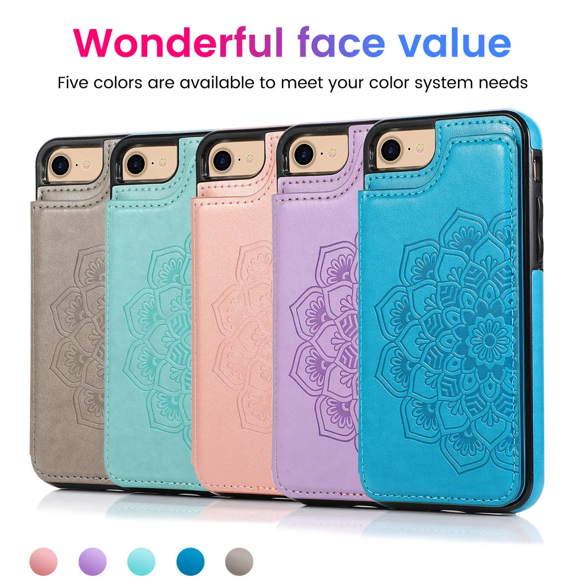 Simple Style Solid Color Tpu Pu Leather    Phone Cases