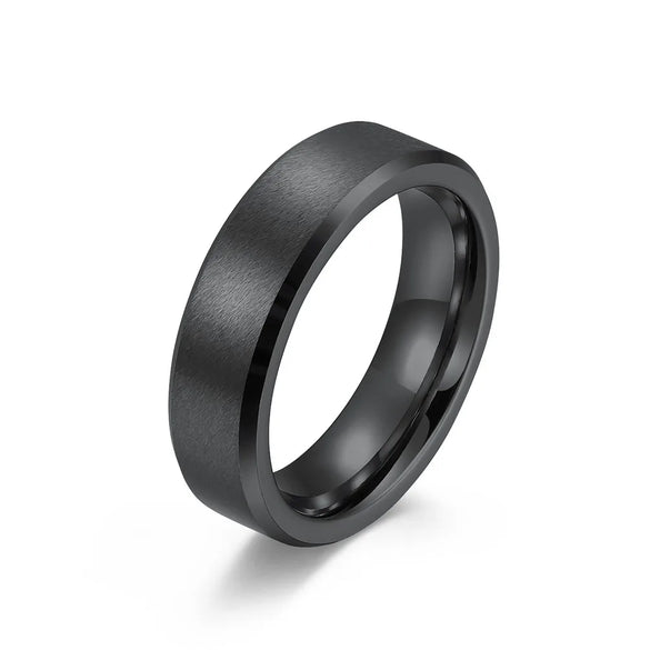 Simple Style Solid Color Tungsten Steel Rings Polishing Stainless Steel Rings