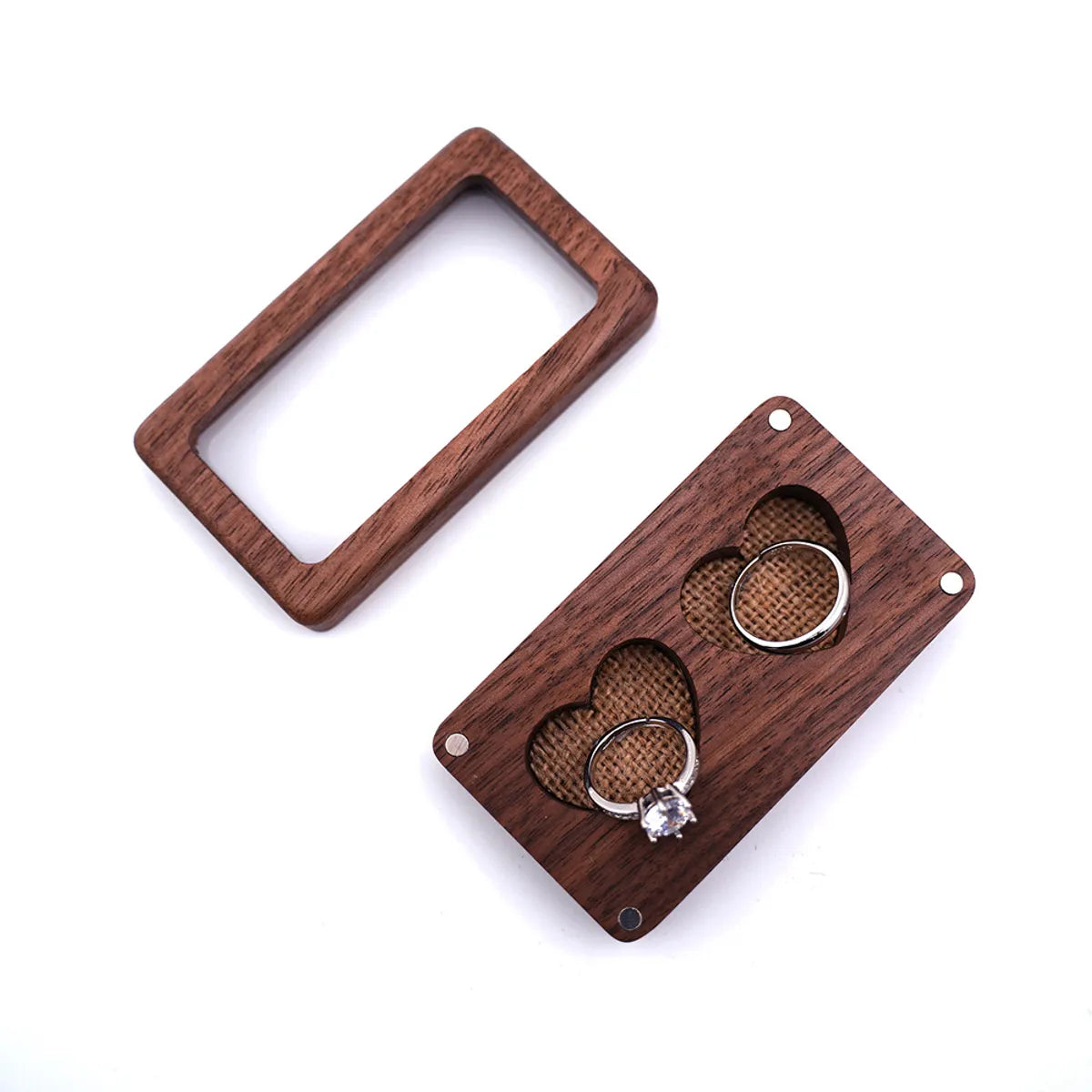 Simple Style Solid Color Wood Jewelry Boxes