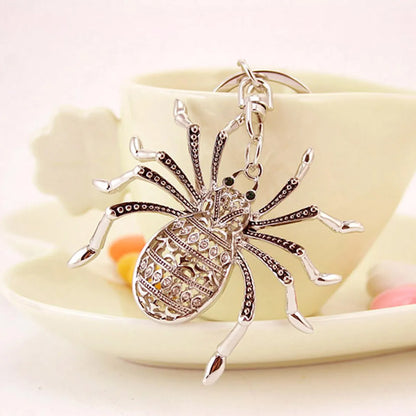 Simple Style Spider Alloy Inlay Rhinestones Women'S Keychain