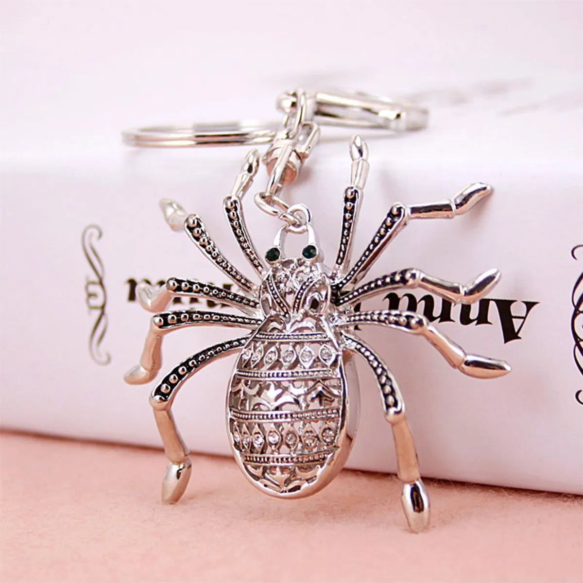 Simple Style Spider Alloy Inlay Rhinestones Women'S Keychain