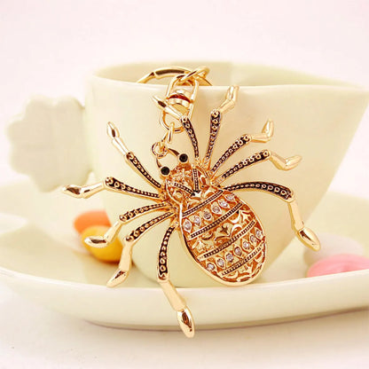 Simple Style Spider Alloy Inlay Rhinestones Women'S Keychain