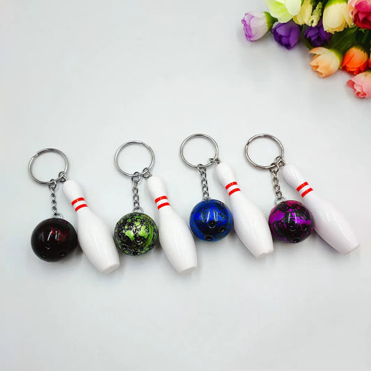 Simple Style Sports Bowling Ball Plastic Unisex Bag Pendant Keychain