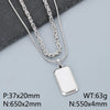 Simple Style Square 304 Stainless Steel 18K Gold Plated Men'S Double Layer Necklaces