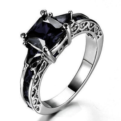 Simple Style Square Alloy Inlay Zircon Women'S Rings