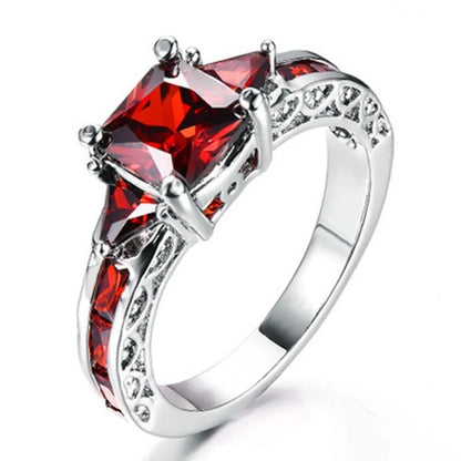 Simple Style Square Alloy Inlay Zircon Women'S Rings