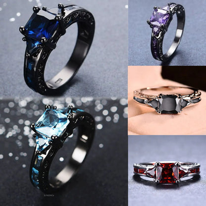 Simple Style Square Alloy Inlay Zircon Women'S Rings