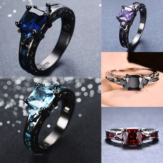 Simple Style Square Alloy Inlay Zircon Women'S Rings