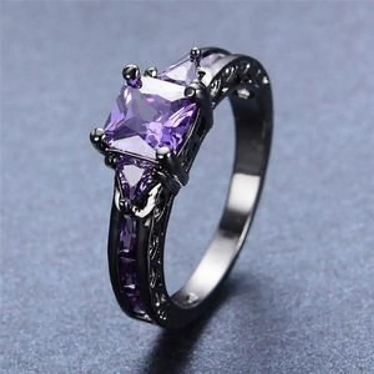 Simple Style Square Alloy Inlay Zircon Women'S Rings